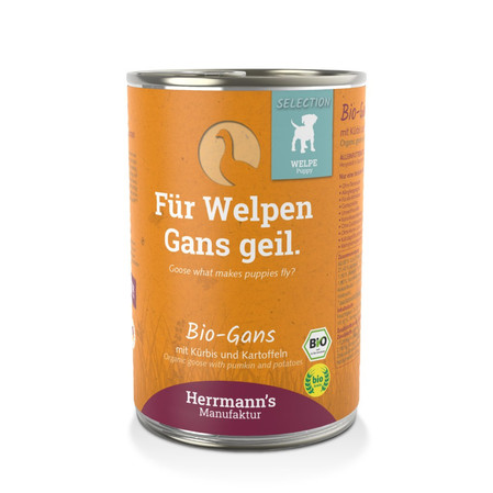 Zestaw 10x HERRMANN'S Selection Puppy Bio Gans - bio gęsina dla szczeniąt (400g)