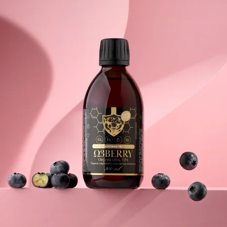 Powerful Brand Omega 3 kwasy tłuszczowe DHA i EPA 300ml smak czarna porzeczka