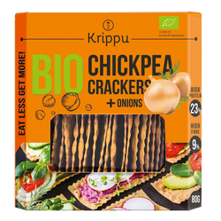 KRAKERSY PROTEINOWE Z CIECIERZYCY Z CEBULĄ BIO 80 g - KRIPPU