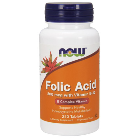 Kwas foliowy 800 mcg  Witamina B12 25 mcg (250 ta)