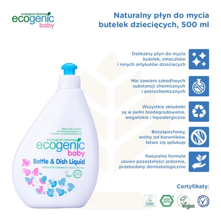 Ecogenic Płyn do mycia naczyń butelek Eko 500 ml