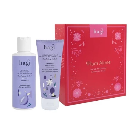 Hagi - Zestaw Xmas Plum Alone, balsam do ciała Na Śliwki 75ml+żel do mycia Na Śliwki 150ml