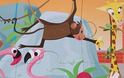 Janod Puzzle sensoryczne 20 elementów Wycieczka do zoo