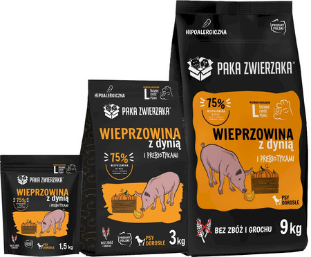 PAKA ZWIERZAKA Wieprzowina z Dynią L bez zbóż 3kg