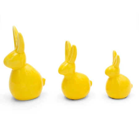 Ozdoba Wielkanocna, Figurka ceramiczna, kolor żółty, rozmiar 7 x 12 x 6 cm