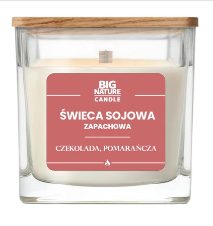Big Nature Świeca sojowa o zap. Czekolada i Pomarańcza 220g