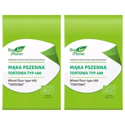 Zestaw 2x MĄKA PSZENNA TORTOWA TYP 480 BIO 1 kg - BIO PLANET