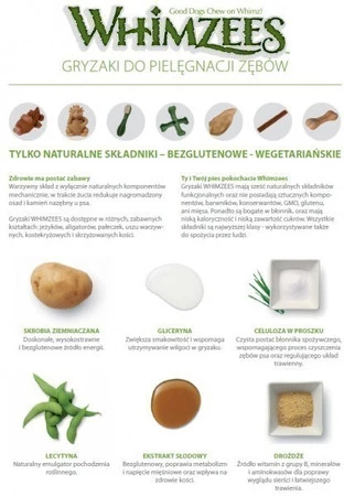 WHIMZEES Kostka Ryżowa M/L Gryzak dla psa 9szt.
