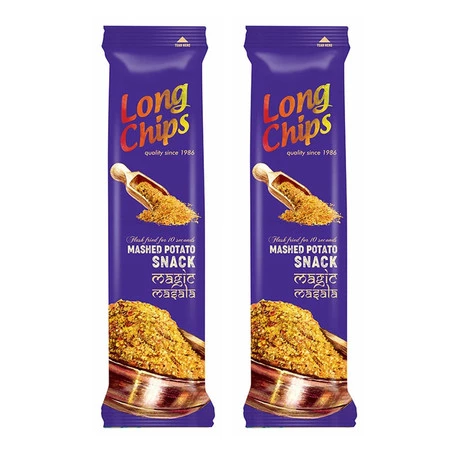 Zestaw 2x Long Chips − Chipsy ziemniaczane o smaku magic masala − 75 g