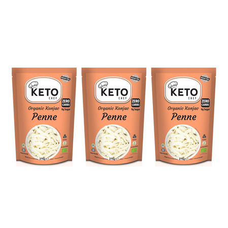 Zestaw: 3x Keto Chef Makaron Konjac Penne Bezglutenowy Bio 270g