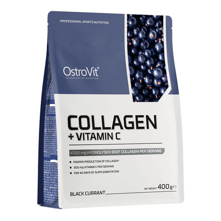  OSTROVIT Kolagen + Witamina C - smak czarna porzeczka (400 g)