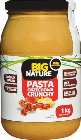 Big Nature Pasta orzechowa 100% crunchy 1kg