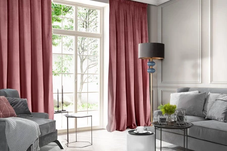 ZASŁONA GOTOWA D91 ROSA NA TAŚMIE 140 X 270 CM CIEMNORÓŻOWY