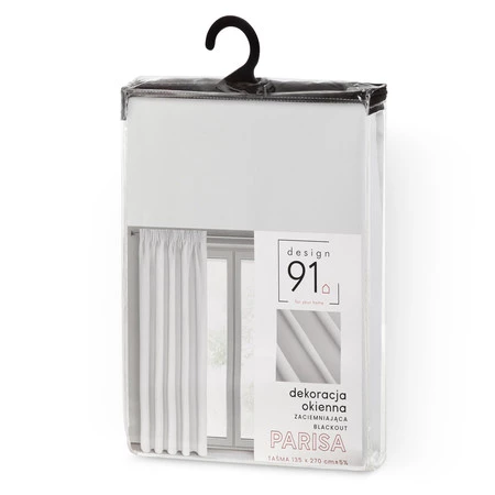 ZASŁONA GOTOWA D91 PARISA NA TAŚMIE 140 X 270 CM BIAŁY