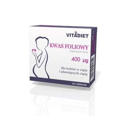 Vitadiet Kwas Foliowy 400Mcg 90 T. Dla Ciężarnych