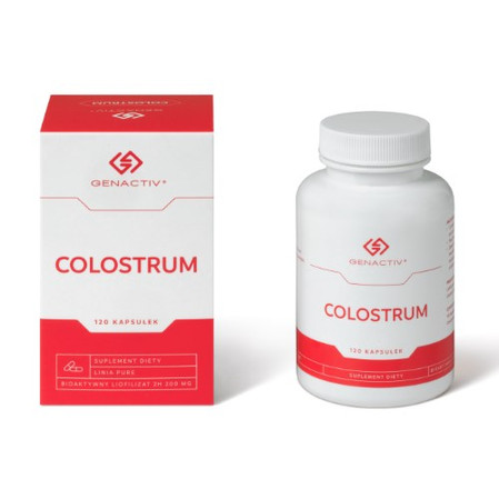 GENACTIV Colostrum kapsułki 200mg, 120 kaps. - bioaktywny liofilizat 2h