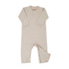 Lodger Pajacyk piżamka niemowlęca bawełniana kremowa Basic Rib Birch r. 68