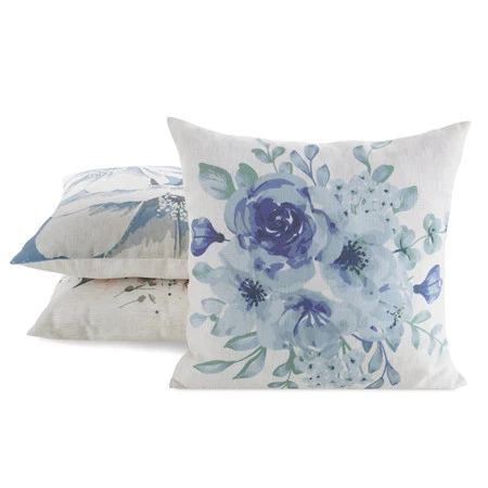 Dekoracyjna poszewka wykonana z tkaniny imitującej len szerokość: 45 cm, długość: 45 cm, kolor: biały