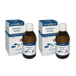 Zestaw 2x Norsan Omega-3 TOTAL olej rybny kwasy tłuszczowe 200 ml smak naturalny