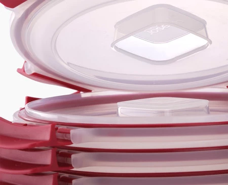 JJ-Zestaw 4 pojemników 1l okrągłych Nest Lock