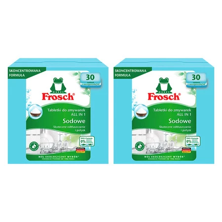 Zestaw 2x Frosch Sodowe tabletki do zmywarek, 30 szt.