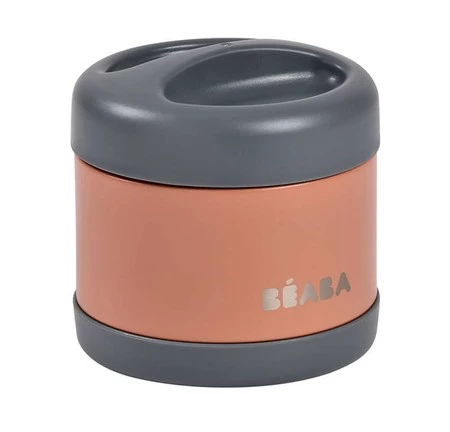 Beaba Pojemnik - termos obiadowy ze stali nierdzewnej z hermetycznym zamknięciem duży 500 ml Mineral grey/Terracotta