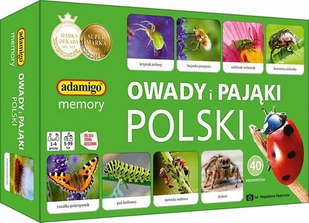 Memory Owady i pająki Polski gra pamięciowa ADAMIGO