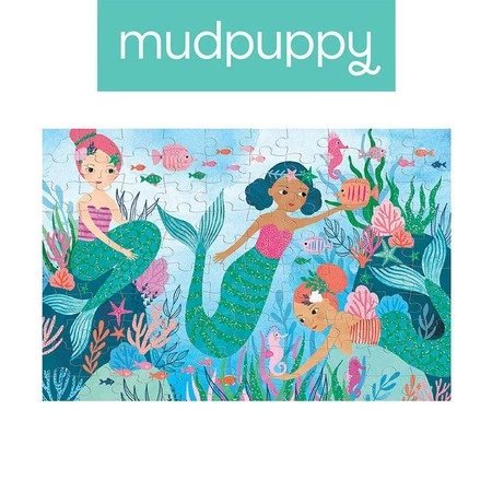 Mudpuppy Puzzle z brokatem Syrenki 100 elementów 5+