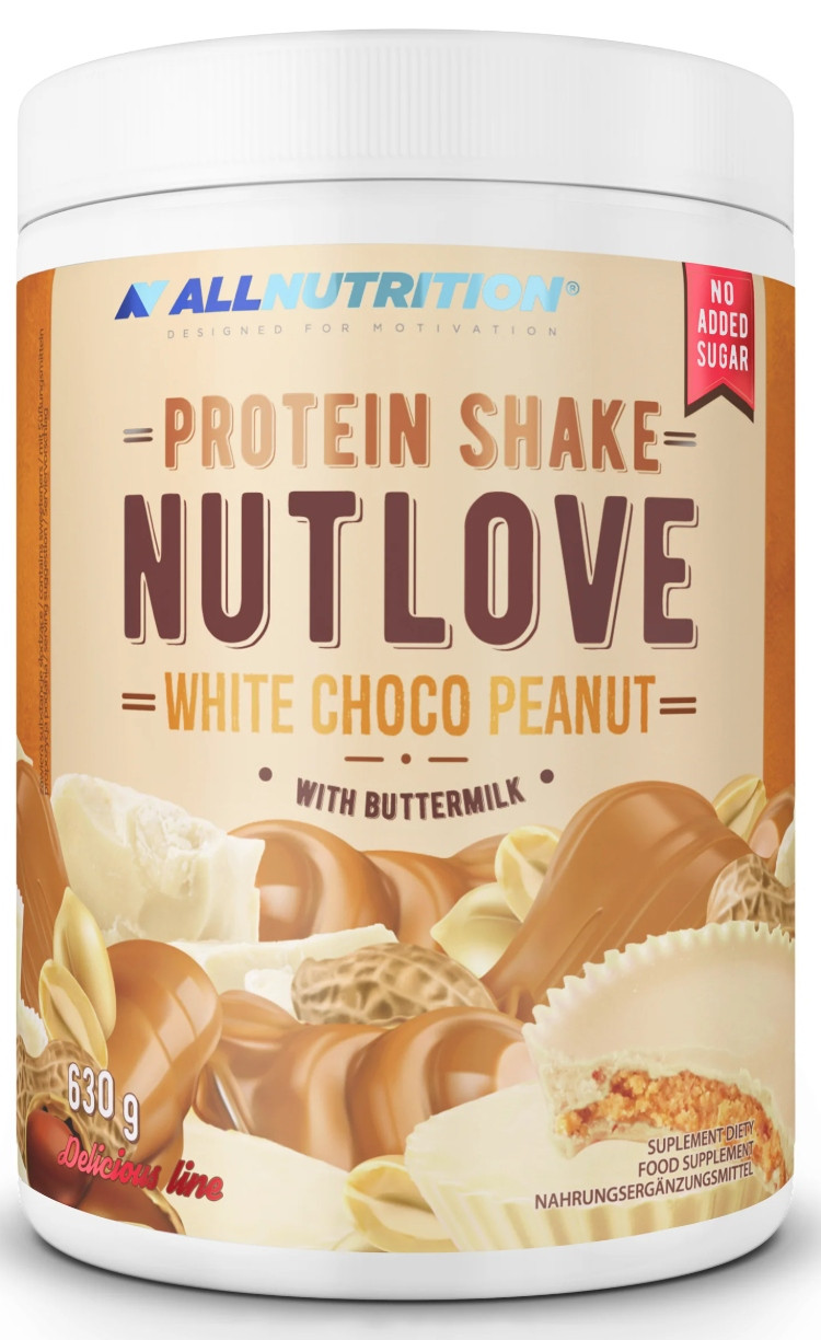 ALLNUTRITION NUTLOVE Protein Shake odżywka białkowa mix białek 630g smak biała czekolada z orzechami - Nabea.pl