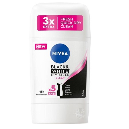 Black&White Invisible Clear antyperspirant w sztyfcie 50ml