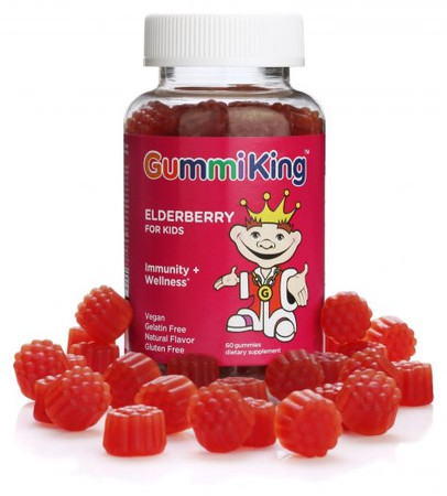 GUMMIKING Elderbery for Kids Czarny bez żelki dla dzieci dla wsparcie układu odpornościowego 60 żelek
