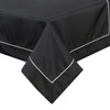 Obrus z srebrną lamówką szerokość: 145 cm, długość: 280 cm, kolor: czarny
