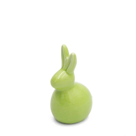 Ozdoba Wielkanocna, Figurka ceramiczna, kolor zielony, rozmiar 7 x 12 x 6 cm