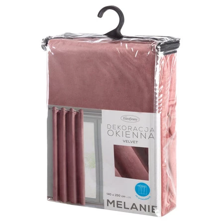 ZASŁONA GOTOWA MELANIE 140 X 250 CM CIEMNORÓŻOWY