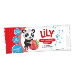 LILY − Lizak z zestawem witamin o smaku truskawkowym − 1 szt.