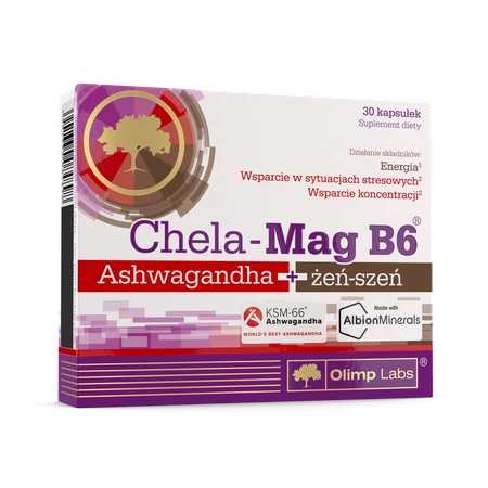 Chela-Mag B6 Ashwagandha + żeń-szeń 30 kapsułek