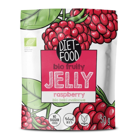 ŻELKI OWOCOWE MALINOWE BIO 50 g - DIET-FOOD