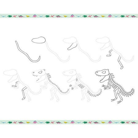 Janod Zestaw kreatywny Rysowanie krok po kroku Dinozaury 20 rysunków 7+