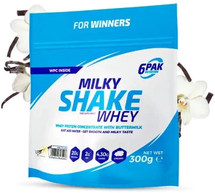 6PAK MILKY SHAKE WHEY odżywka białkowa WPC 300 g smak Vanilla
