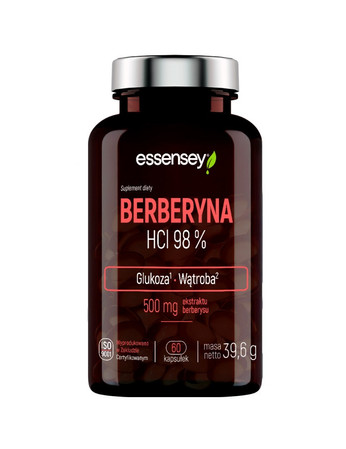 Essensey Berberyna HCl 98% 500 mg + Piperyna 60 kaps.