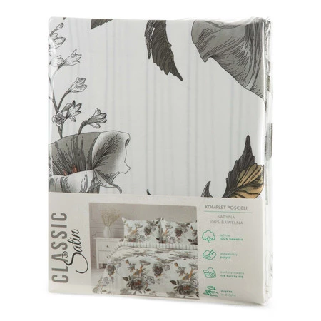 Komplet pościeli satynowej Spring 39, 140 x 200 cm, Biały