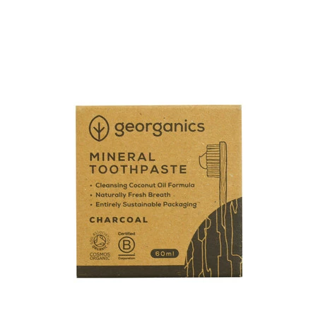 Georganics, Mineralna pasta do zębów w słoiku Activated Charcoal, 60ml