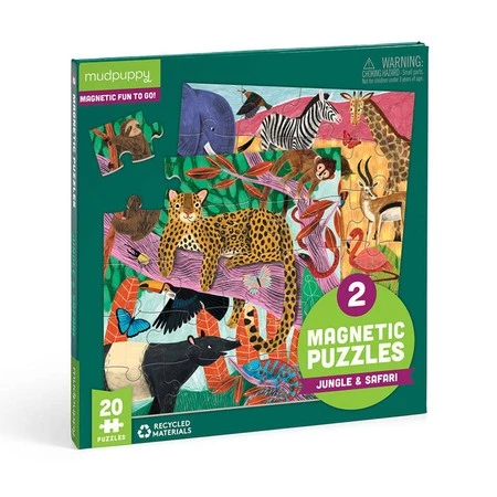 Mudpuppy Puzzle magnetyczne 2w1 Safari & dżungla 20 elementów 4+