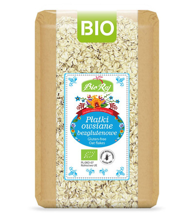 Bio Raj − Płatki owsiane bezglutenowe BIO − 1 kg