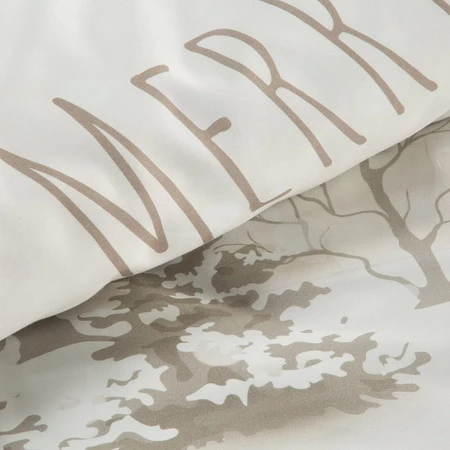 Komplet pościeli świątecznej 140x200 cm z mikrowłókna – beżowy