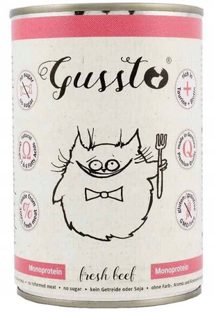 Gussto Fresh Beef z wołowiną - karma mokra dla kota - 400g