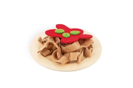 Janod Filcowy zestaw makaronów i akcesoria do przyrządzania włoskiej pasty 3+