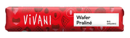 BATON Z MLECZNEJ CZEKOLADY Z NADZIENIEM NUGATOWYM Z KAWAŁKAMI WAFELKÓW BIO 40 g - VIVANI