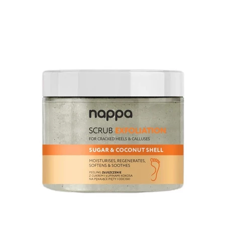 Nappa Scrub Exfoliation peeling złuszczenie z cukrem i łupinami kokosa na pękające pięty i odciski 350ml
