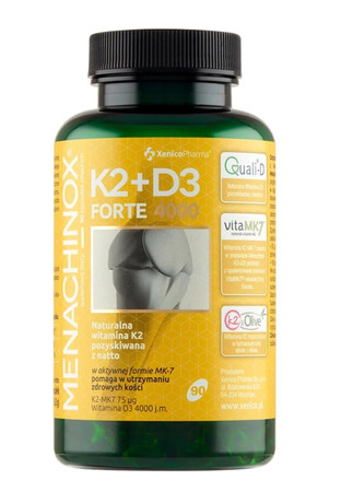 Xenico Pharma Menachinox K2+D3 Forte 4000 kompleks witamin 90 kaps.